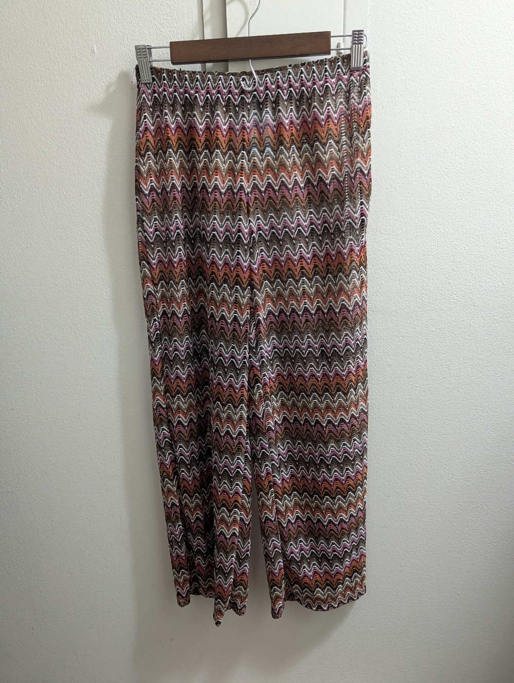 Shade & Shore Women's XS Zigzag Wide-Leg Pants - Multicolor